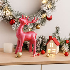 Decoratiune de Craciun cerb rosu ceramic 23,2 cm Antlers Cosy&Trendy