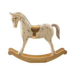 Decoratiune Calut leganator auriu/crem din lemn 26,5x22 cm Cosy&Trendy