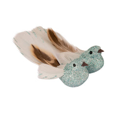 Set 2 decoratiuni de Craciun pentru brad pasare bleu 11x3x4 cm Cosy&Trendy