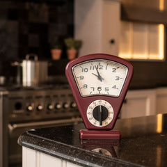 Ceas de masa cu timer 21 cm rosu inchis Cosy&Trendy