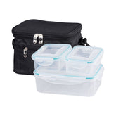 Hectarul - Set 3 caserole alimentare MagicHome cu geanta termica, 1,5L + 2x0,5L, dreptunghiulare