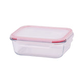 Hectarul - Caserola dreptunghiulara 1000 ml din sticla borosilicata cu capac BSG2 MagicHome, roz