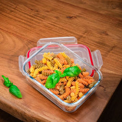 Caserola dreptunghiulara 1000 ml din sticla borosilicata cu capac BSG2 MagicHome, roz