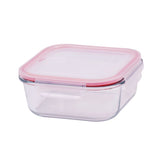 Hectarul - Caserola patrata 1100 ml din sticla borosilicata cu capac BSG1 MagicHome, roz