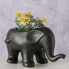 Suport decorativ pentru ghiveci negru din portelan 25x14,5 cm Elefanto Boltze