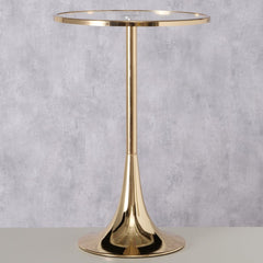 Masuta de cafea aurie Ø35 cm din sticla si metal Kensington Boltze