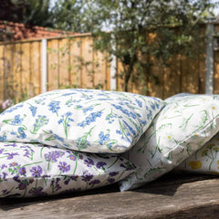 Perna de exterior 49x49 cm cu flori violet, poliester, Esschert Design