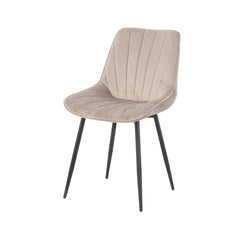 Pachet 3+1 Scaun dining taupe cu cadru metalic fix si sezut textil Lisse A866 HARO