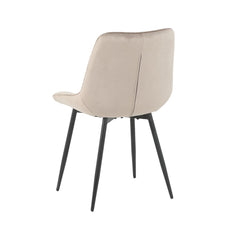 Pachet 3+1 Scaun dining taupe cu cadru metalic fix si sezut textil Lisse A866 HARO
