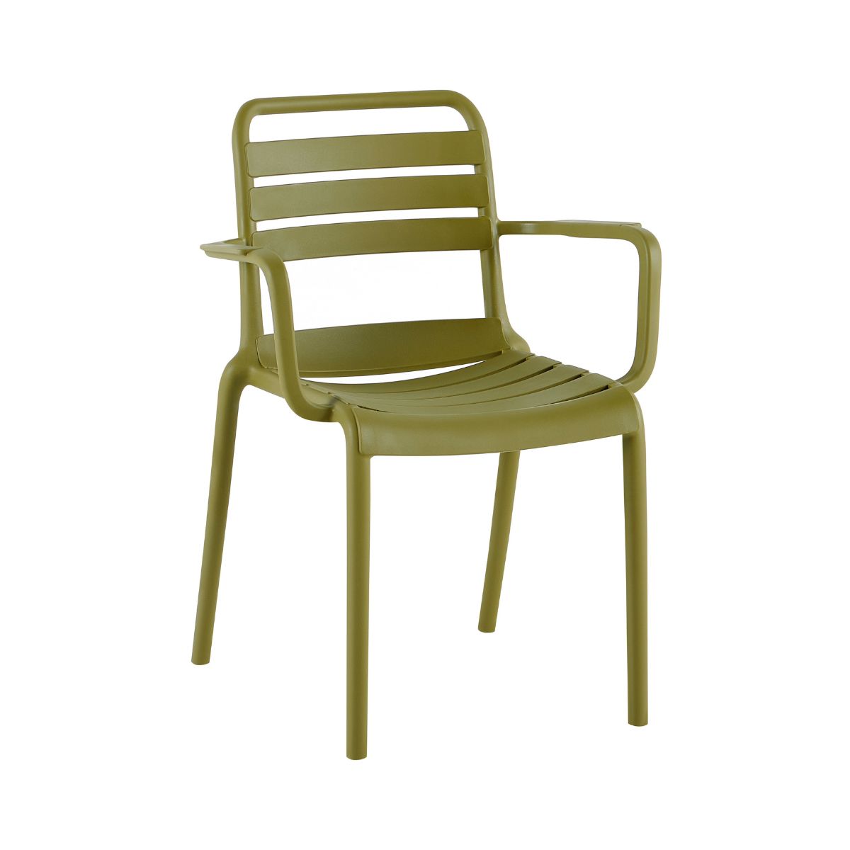 Scaun terasa/gradina verde-oliv din polipropilena Valencia Relax Haro, 1, hectarul.ro