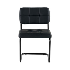 Scaun living/dining negru din piele artificiala si metal Oslo View Haro