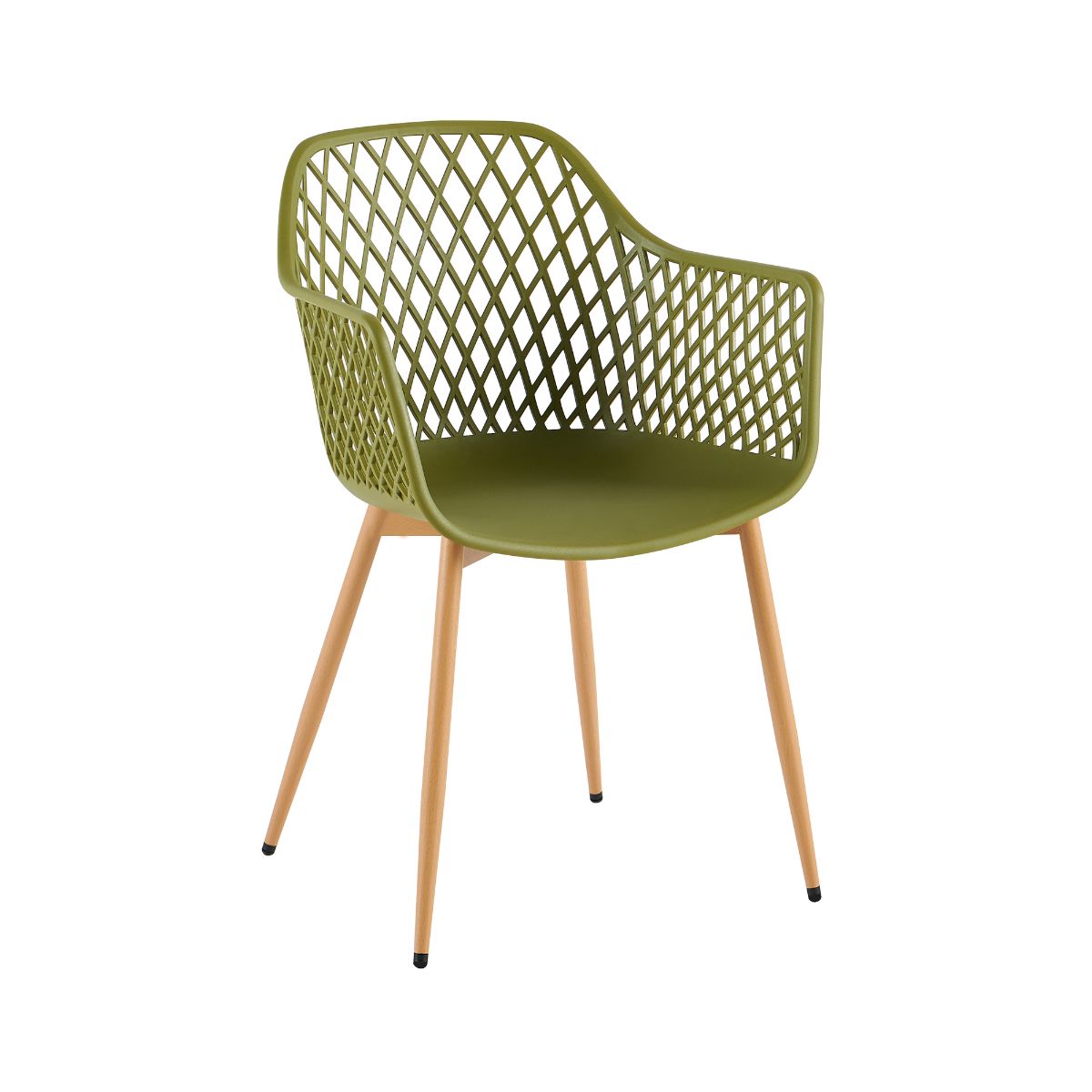 Scaun dining verde-oliv din polipropilena si metal Diamond Haro, 1, hectarul.ro