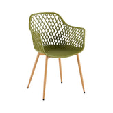 Hectarul - Scaun dining verde-oliv din polipropilena si metal Diamond Haro