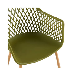 Scaun dining verde-oliv din polipropilena si metal Diamond Haro