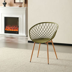 Scaun de living verde-oliv din polipropilena si metal Optimus Grand Haro