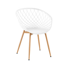 Scaun de living alb din polipropilena si metal Optimus Grand Haro