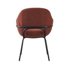 Scaun living rosu-caramiziu din textil si metal Gemma Haro