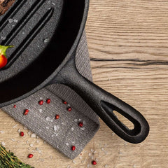 Tigaie-grill rotunda Ø28 cm din fonta Black Collection Tramontina