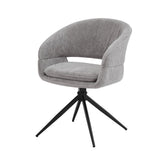 Hectarul - Scaun dining rotativ Montana Ha.ro, gri, tapițat cu material textil și bază metalică neagră, design modern cu funcție 180°