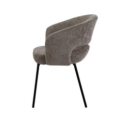 Scaun living/dining Myrene, maro-taupe, material textil si cadru metalic