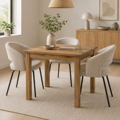 Masa de dining patrata din lemn de mango 100x100 cm Classic Haro