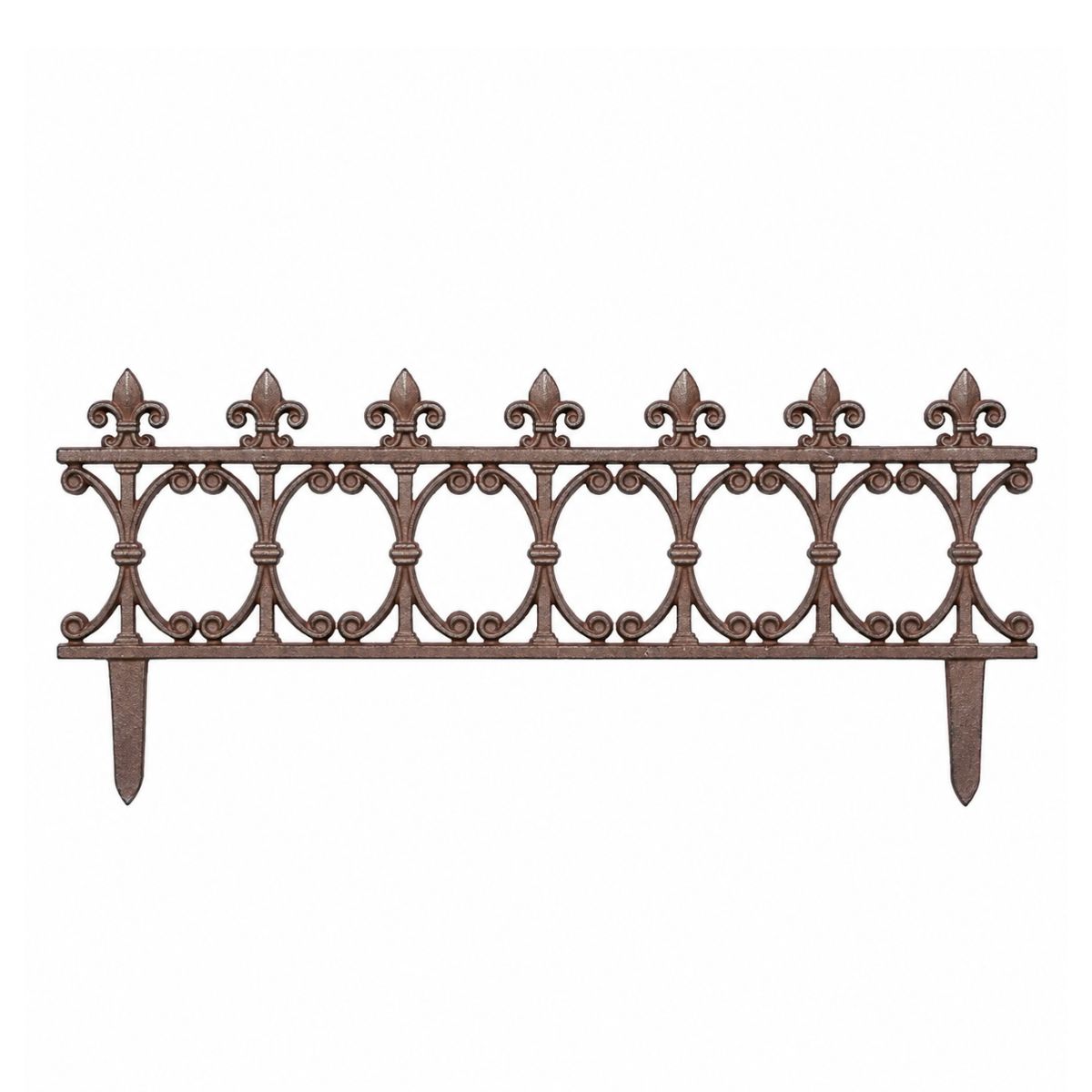 Gard decorativ ruginiu din otel turnat 81x36cm Fleur de lis Esschert Design, 1, hectarul.ro