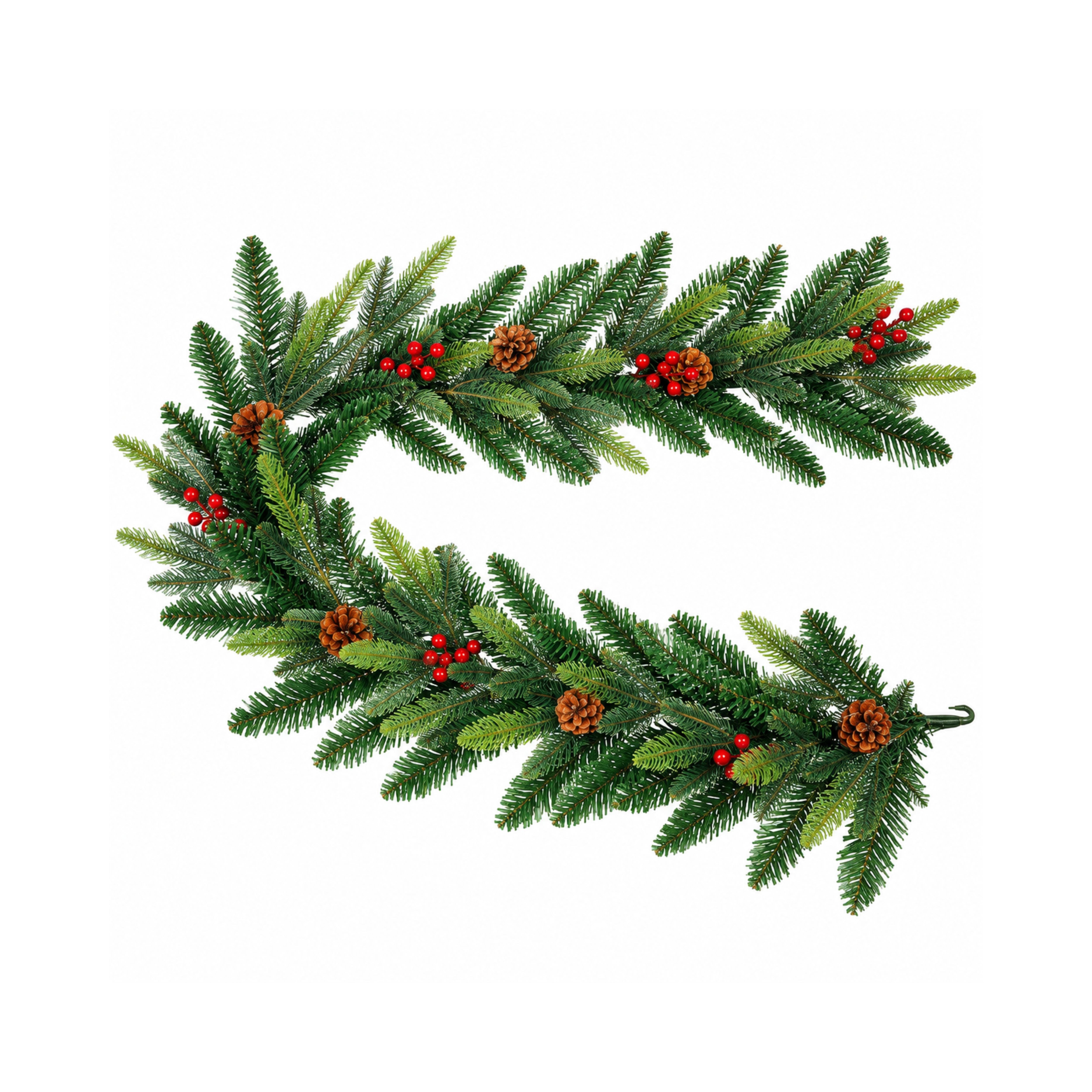 Ghirlanda de Craciun 180 cm, densa, verde/rosu Boriana Royal - MagicHome, 1, hectarul.ro