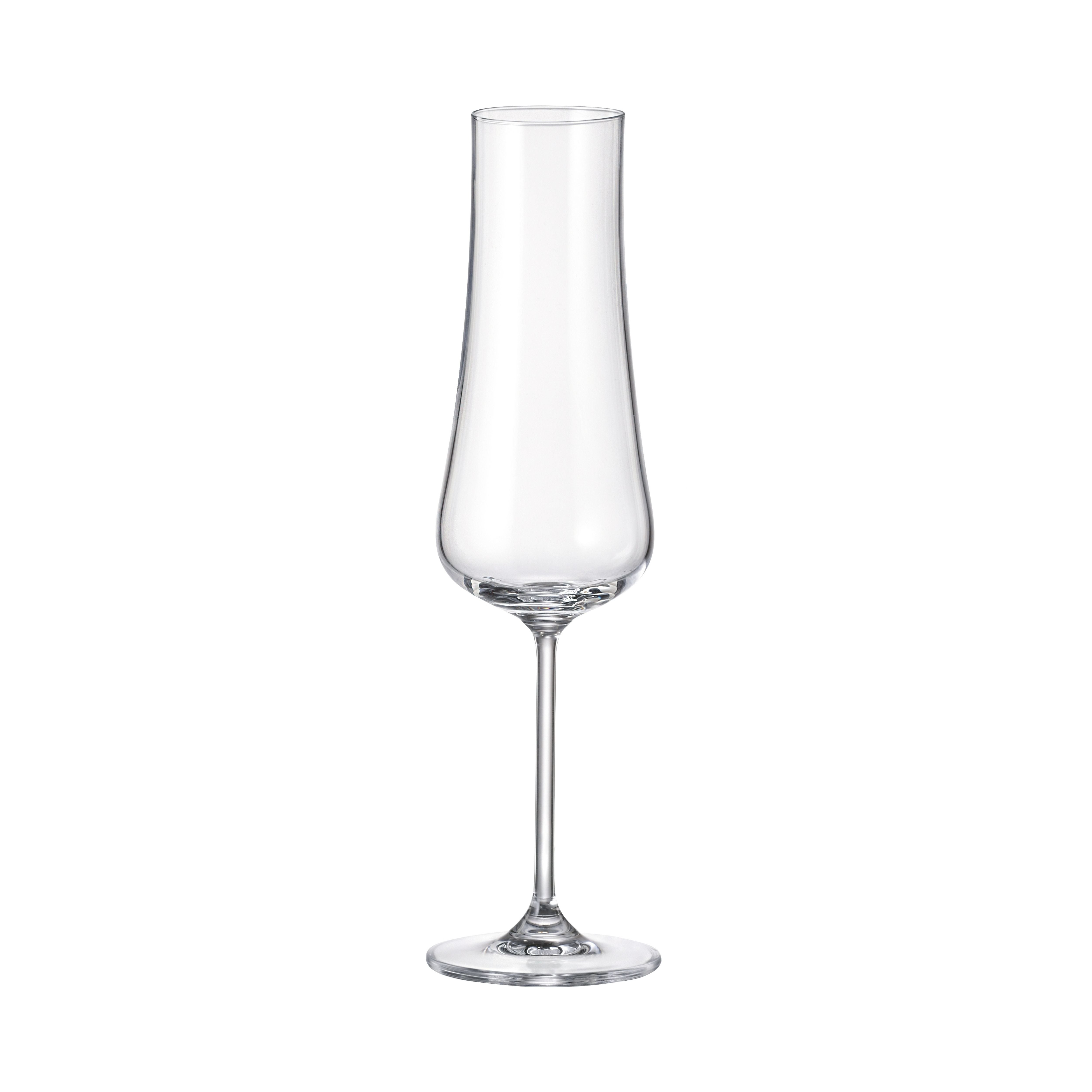 Set de 6 pahare pentru sampanie, din cristal de Bohemia, 260 ml, Aira Flute, 1, hectarul.ro
