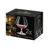 Hectarul - Set 2 pahare de coniac, cristal de Bohemia, Golden Prague Collection