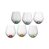 Hectarul - Set de 6 pahare pentru apa, multicolor, din cristal de Bohemia, 500 ml, Tori Color