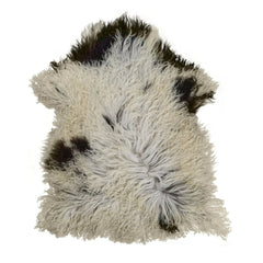 Blana naturala de oaie tibetana creata, XL (100-110 cm), culoare maro mix