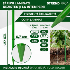 Tija pentru sustinere plante din fibra de sticla 120 cm inaltime, CountryYard S270