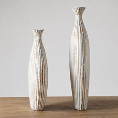 Vaza alba din polirasina 44 cm Nature Wood Yazhi
