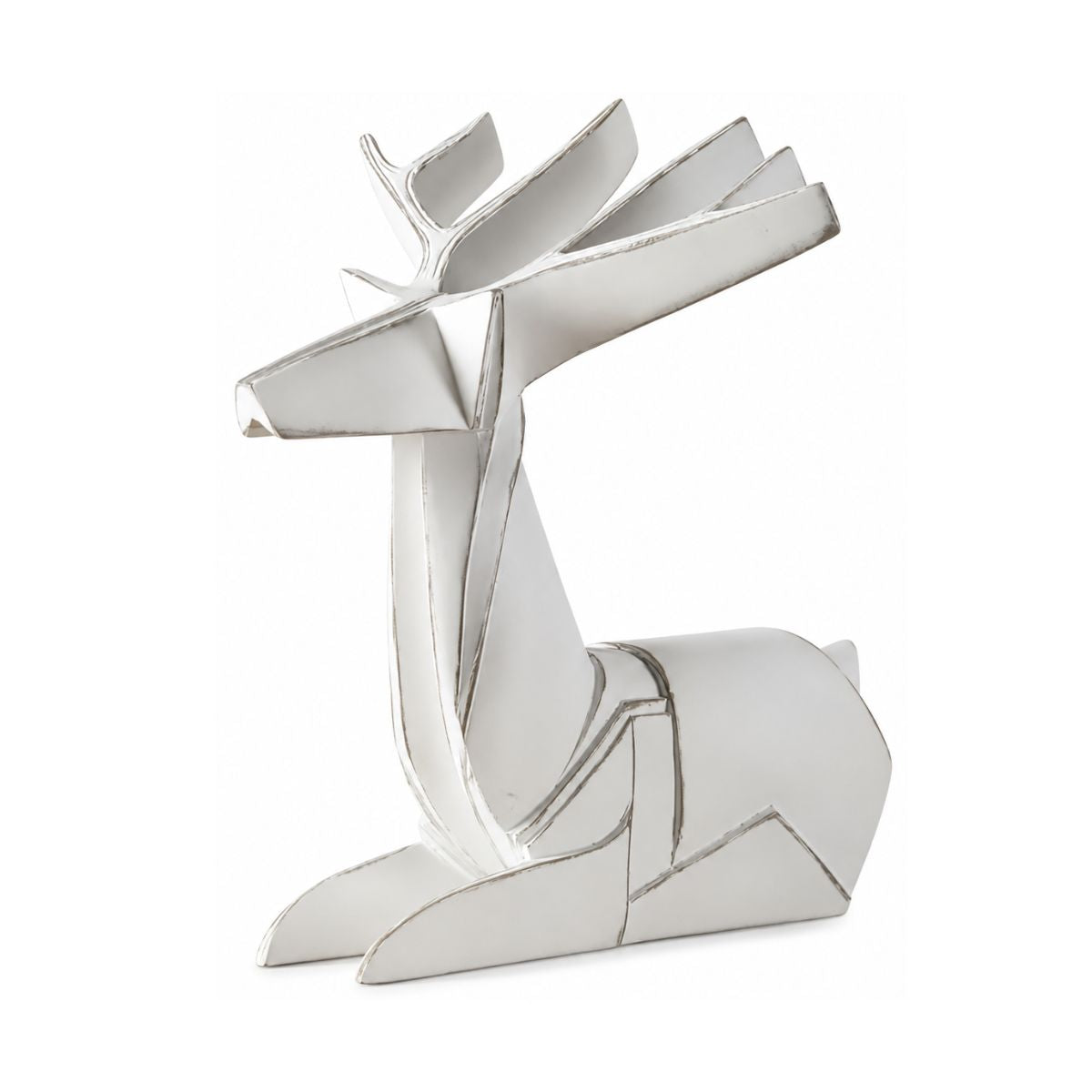 Decoratiune ren alb din polirasina 33.5 cm Animal Yazhi, 1, hectarul.ro