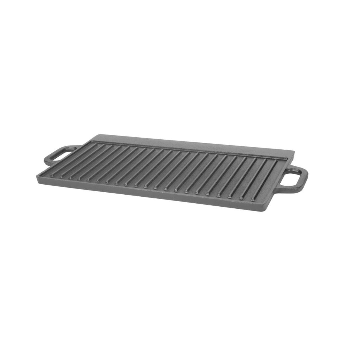 Tava cu functie dubla (grill/plita) din fonta cu manere 520x235x15 mm, 1, hectarul.ro