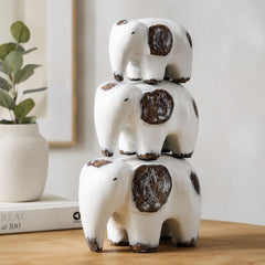 Decoratiune elefant alb din polirasina 12.5 cm Tiny Animal Yazhi