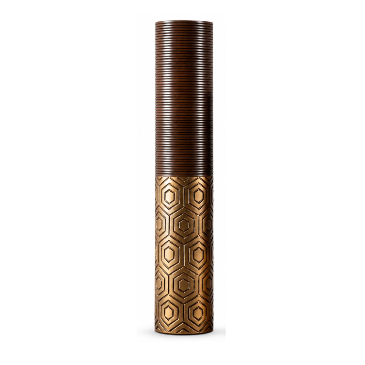 Vaza aurie si maro din polirasina 63.5 cm Imitate Wood Yazhi, 1, hectarul.ro