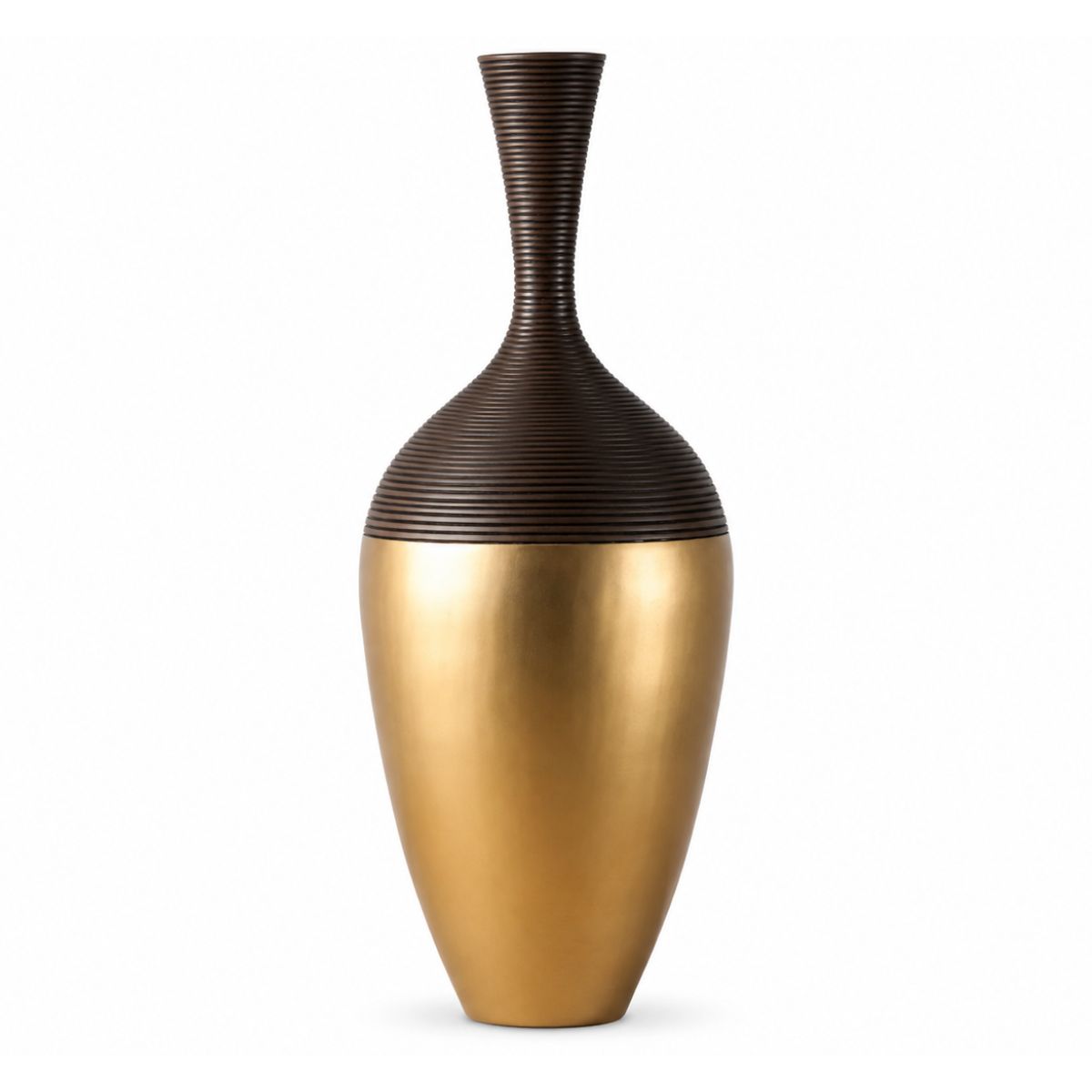 Vaza aurie si maro din polirasina 68 cm Imitate Wood Yazhi, 1, hectarul.ro