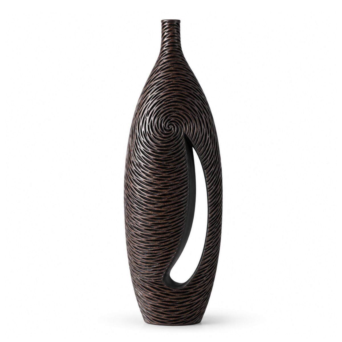 Vaza maro din polirasina 69 cm Spiral Yazhi, 1, hectarul.ro