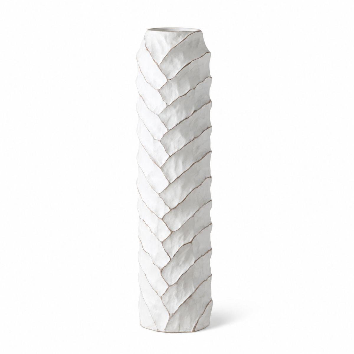 Vaza alba din polirasina 82 cm Rough Wood Yazhi, 1, hectarul.ro