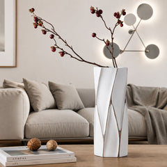 Vaza alba din polirasina 30 cm Rough Wood Yazhi