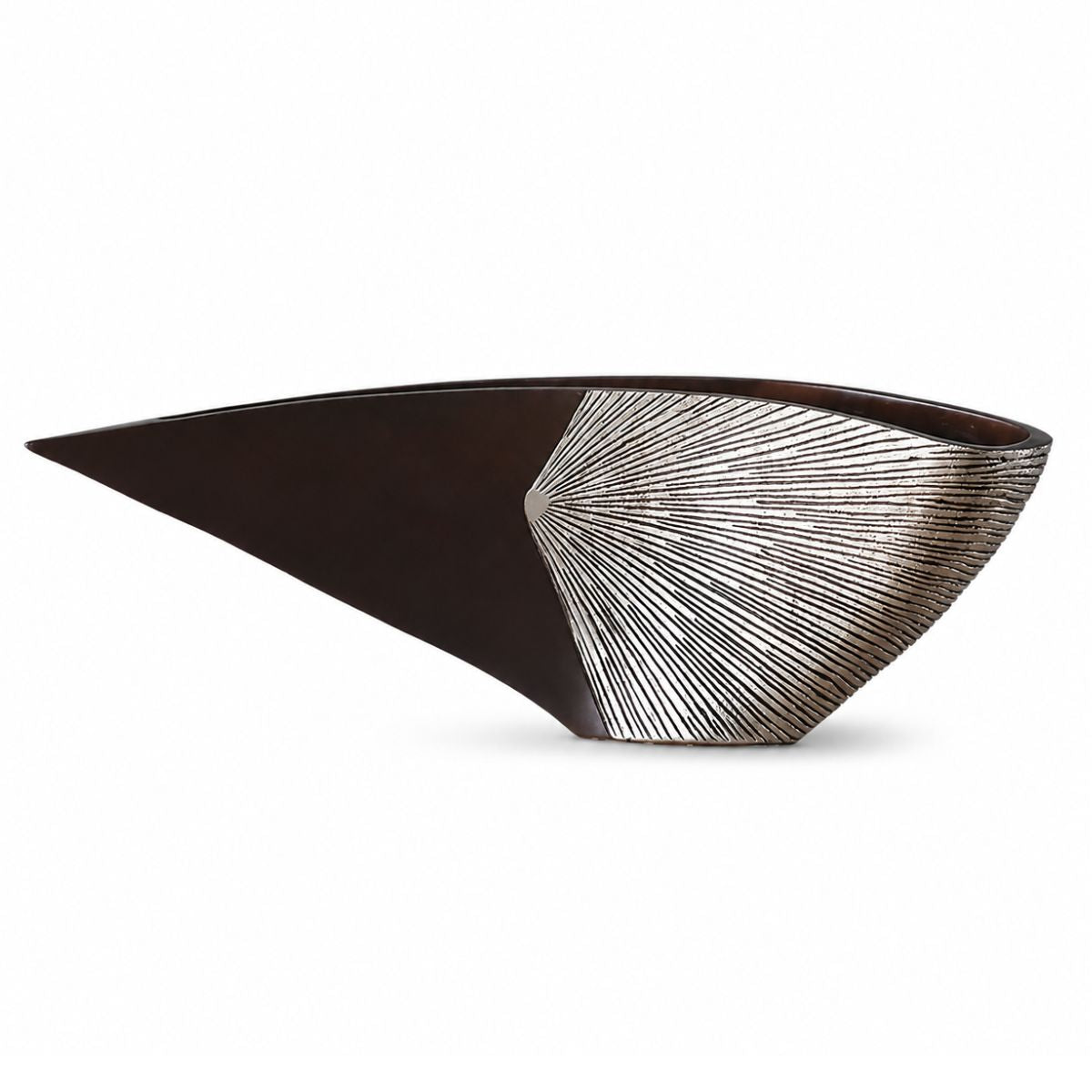 Vaza maro/argintiu din polirasina 80.5 x 28 cm Sunshine Crash Flat Yazhi, 1, hectarul.ro