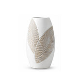 Hectarul - Vaza alba din polirasina 35 cm Leaf & Satin Yazhi