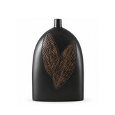Hectarul - Vaza neagra din polirasina 35 cm Leaf & Satin Yazhi