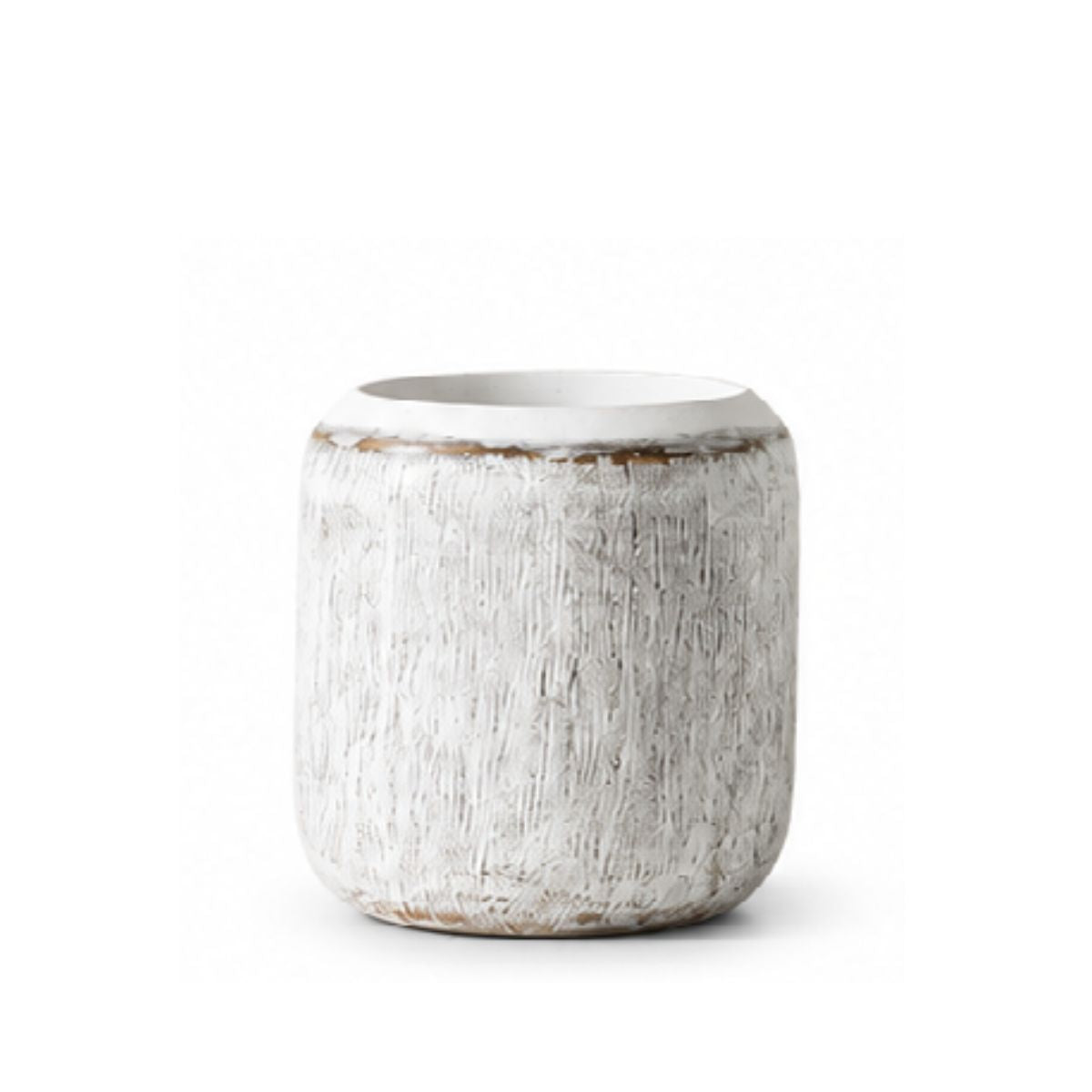 Vaza alba din polirasina 17.5 cm Nature Wood Yazhi, 1, hectarul.ro