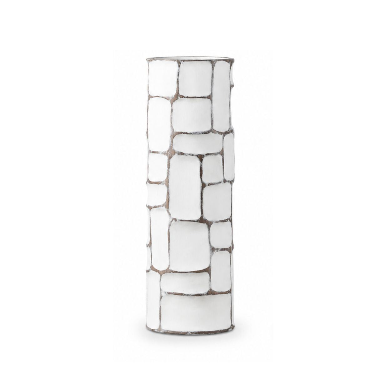 Vaza alba din polirasina 40 cm Geometry Yazhi, 1, hectarul.ro