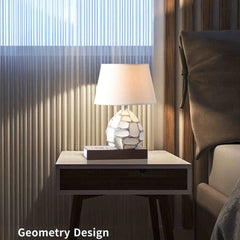Veioza alba din polirasina Geometry Yazhi