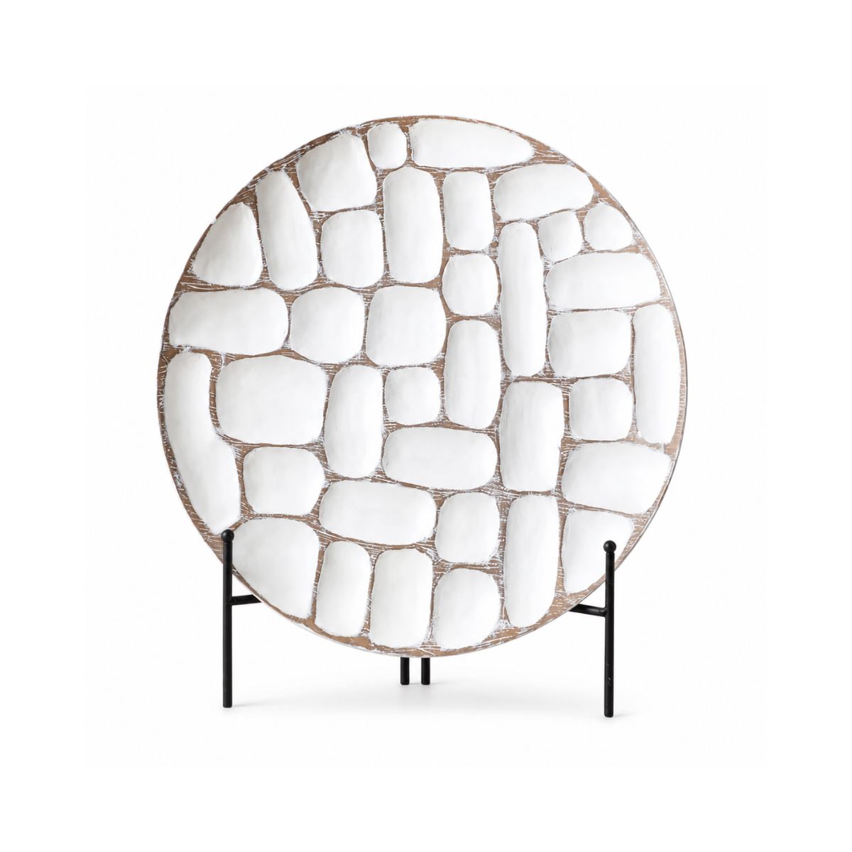 Platou decorativ alb din polirasina 35 cm Geometry Yazhi, 1, hectarul.ro