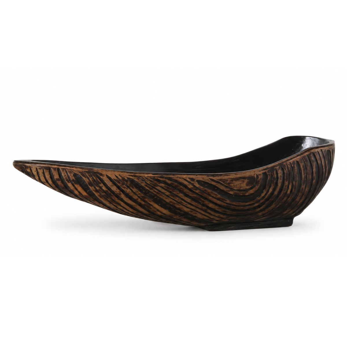 Platou de servire negru din polirasina 48.5 cm Annual Ring Yazhi, 1, hectarul.ro