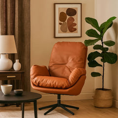 Fotoliu, maro, din polipropilena si cadru metalic, 87x120 cm